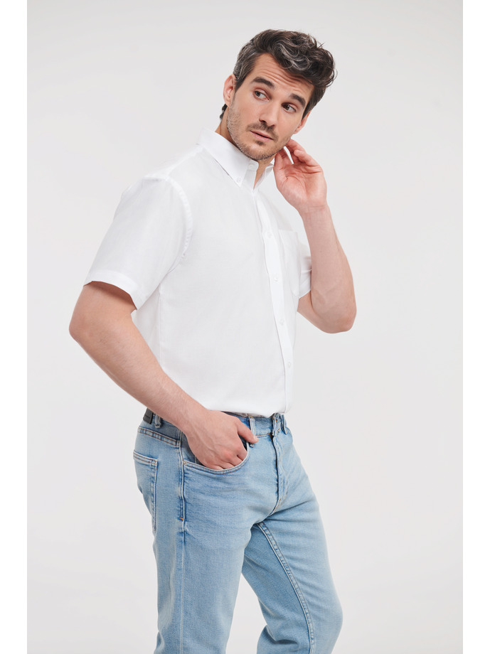 Vanity Fair Lingerie Men's Short Sleeve Classic Oxford Shirt White 3