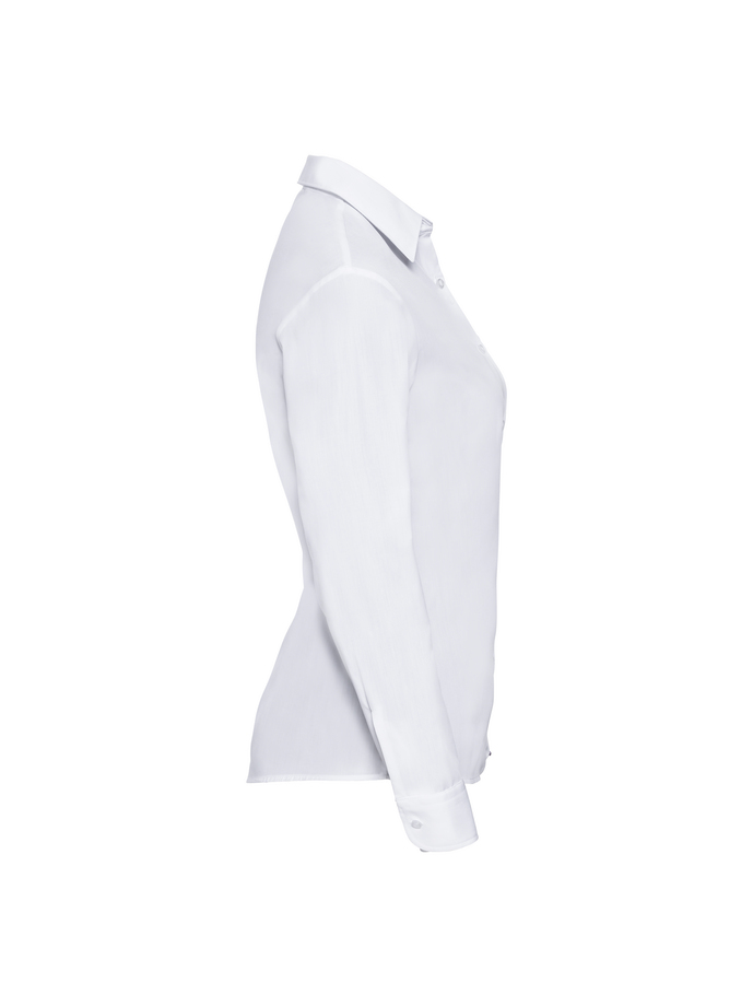 Vanity Fair Lingerie Ladies' Long Sleeve Classic Polycotton Poplin Shirt White 7