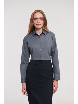 Ladies' Long Sleeve Classic Polycotton Poplin Shirt