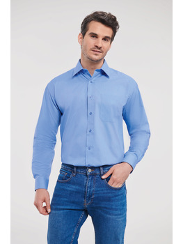 Men's Long Sleeve Classic Polycotton Poplin Shirt