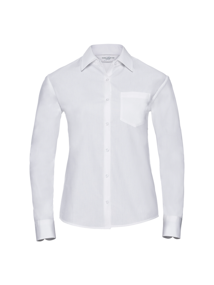 Vanity Fair Lingerie Ladies' Long Sleeve Classic Pure Cotton Poplin Shirt White 5