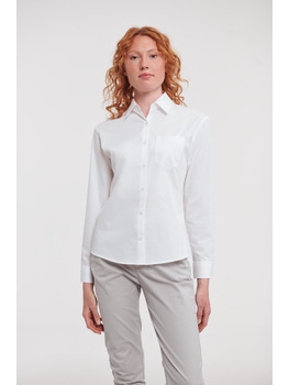 Ladies' Long Sleeve Classic Pure Cotton Poplin Shirt