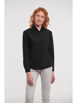 Ladies' Long Sleeve Classic Pure Cotton Poplin Shirt