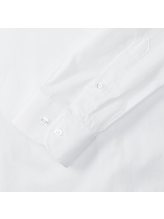 Vanity Fair Lingerie Men's Long Sleeve Classic Pure Cotton Poplin Shirt White 10