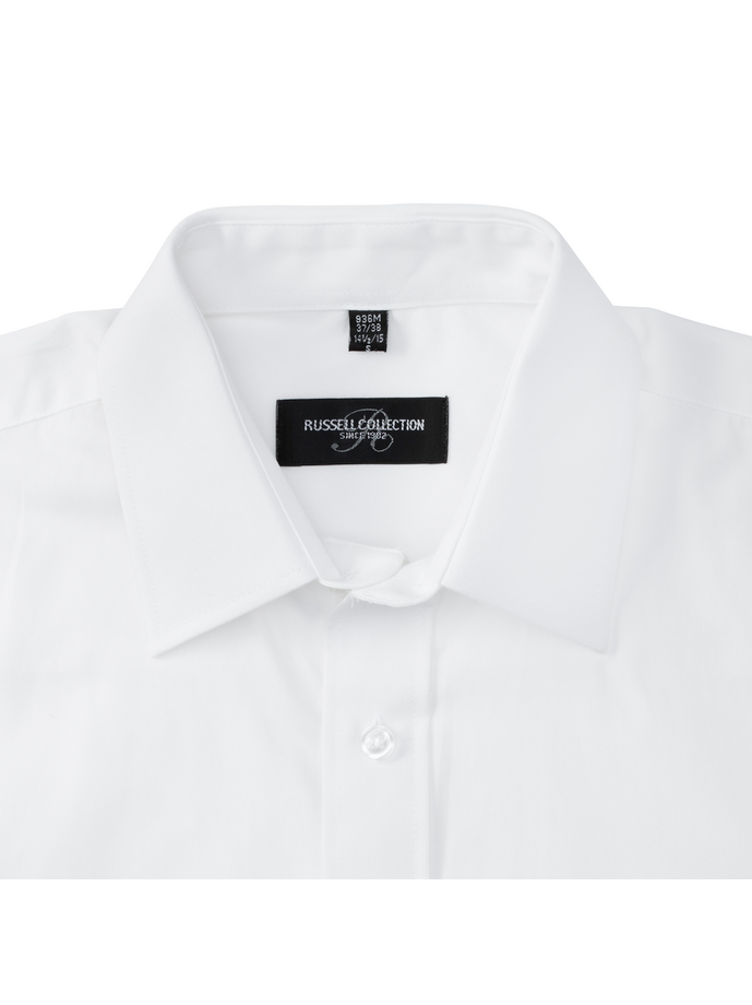 Vanity Fair Lingerie Men's Long Sleeve Classic Pure Cotton Poplin Shirt White 9