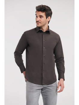 Men's Long Sleeve Fitted Stretch Shirt