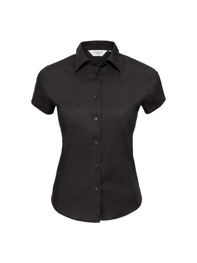 womens black short sleeve dress shirt