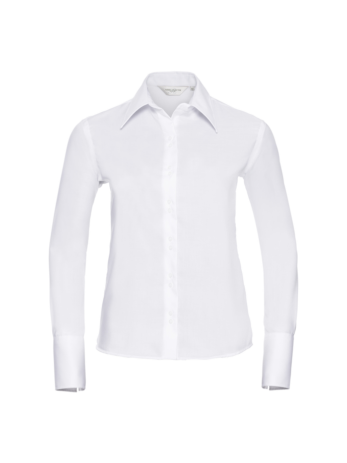 Vanity Fair Lingerie Ladies' Long Sleeve Tailored Ultimate Non-Iron Shirt White 5