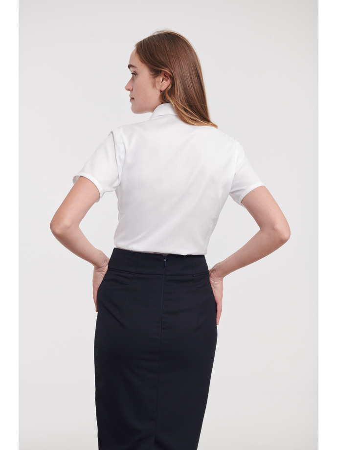 Vanity Fair Lingerie Ladies' Short Sleeve Tailored Ultimate Non-Iron Shirt White 2