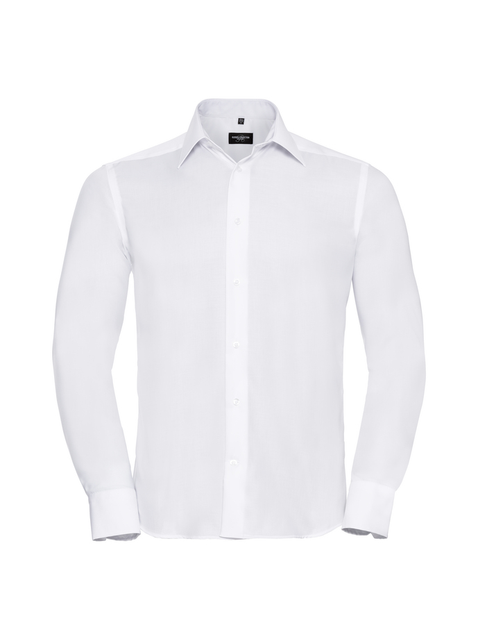 Vanity Fair Lingerie Men's Long Sleeve Tailored Ultimate Non-Iron Shirt White 5