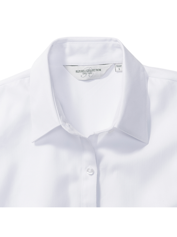 Vanity Fair Lingerie Ladies' Long Sleeve Tailored Herringbone Shirt White 9