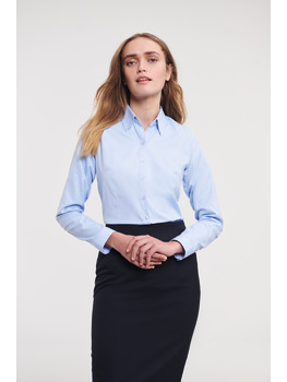 Ladies' Long Sleeve Tailored Herringbone Shirt