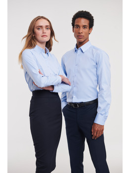 Ladies' Long Sleeve Tailored Herringbone Shirt