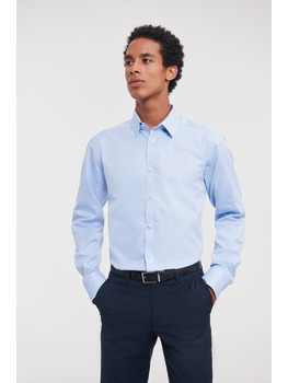 Men's Long Sleeve Tailored Herringbone Shirt