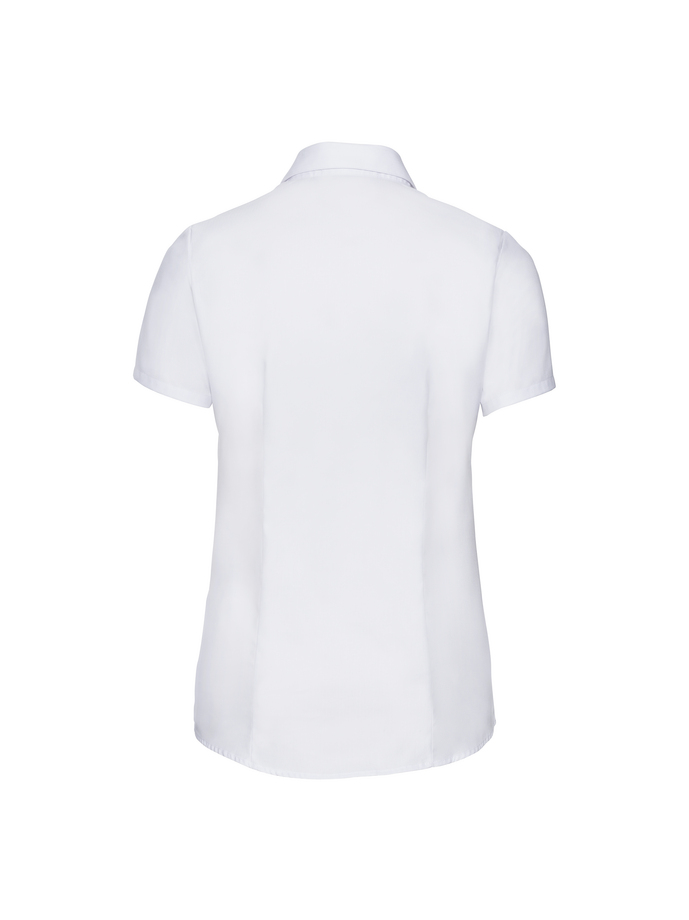Vanity Fair Lingerie Ladies' Short Sleeve Tailored Herringbone Shirt White 6