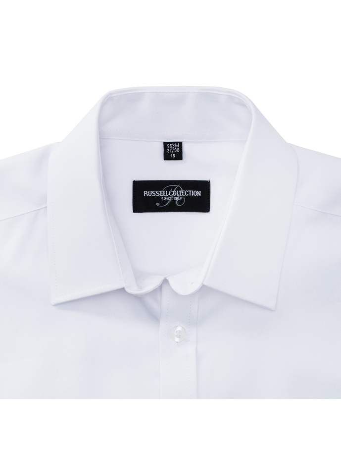 Vanity Fair Lingerie Men's Short Sleeve Tailored Herringbone Shirt White 8