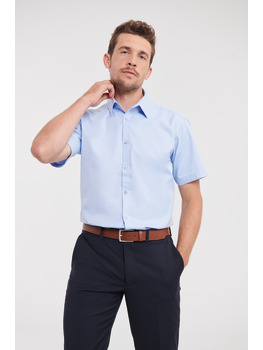 Men's Short Sleeve Tailored Herringbone Shirt